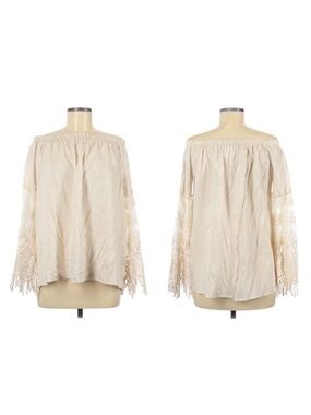 HUMMINGBIRD Lace Embroidered Off Shoulder Top M